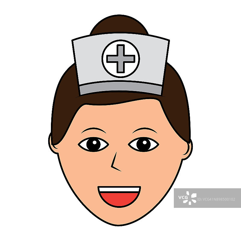护士面带帽交叉穿医服图片素材