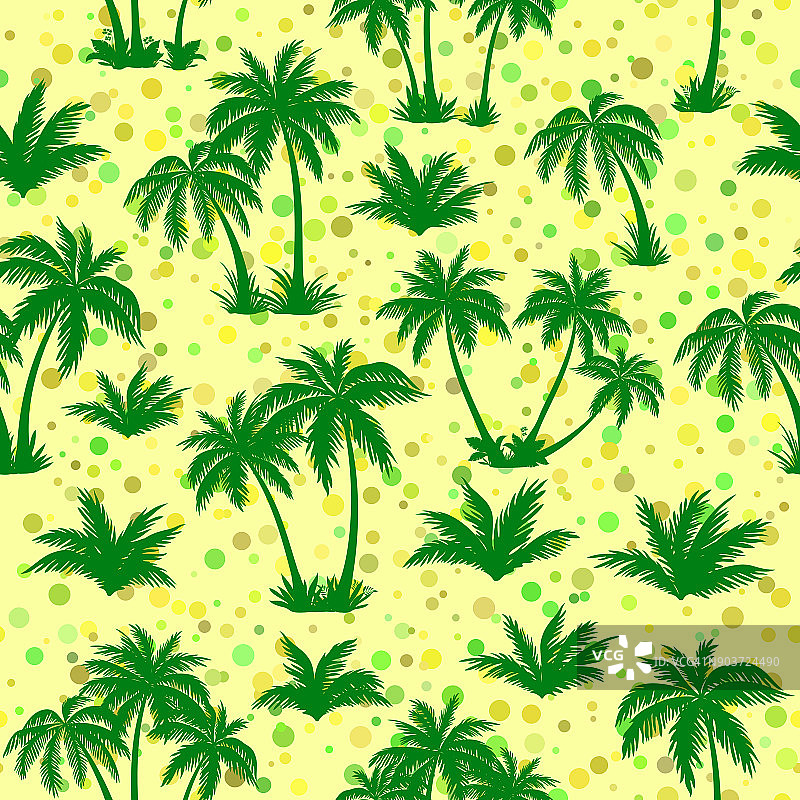 热带棕榈树的轮廓无缝图片素材