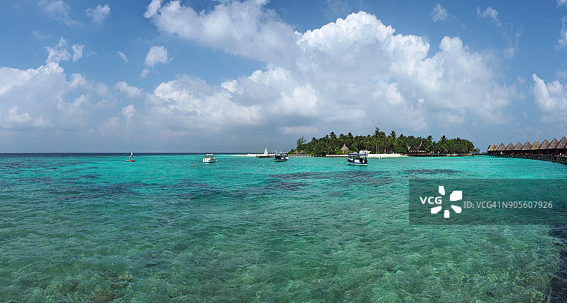 马尔代夫的图哈吉里岛，北马累环礁图片素材