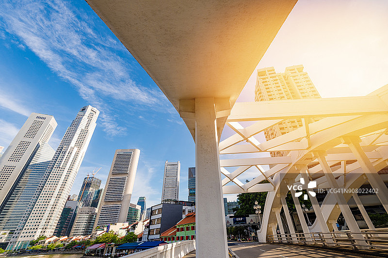 新加坡市中心CBD的天际线图片素材