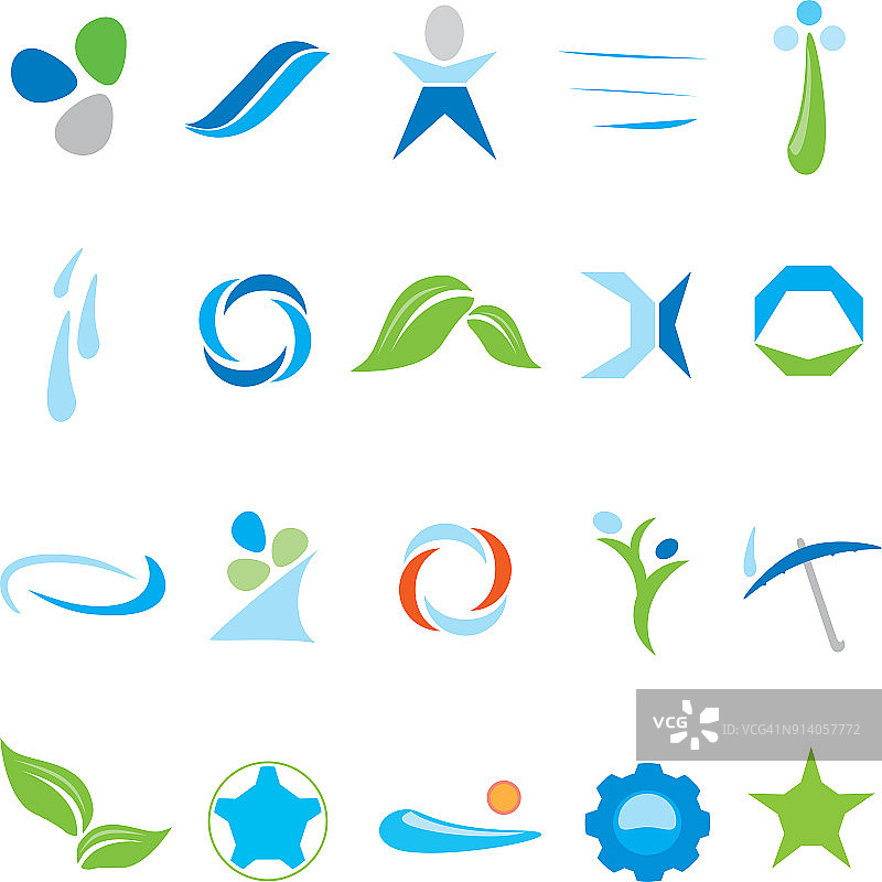 环保水和绿色标志设计图片素材