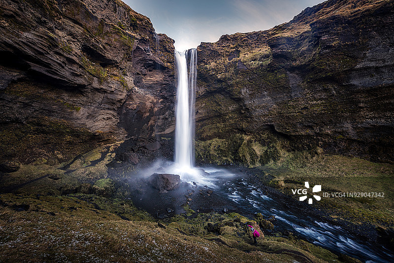 冰岛的克弗努福斯瀑布图片素材
