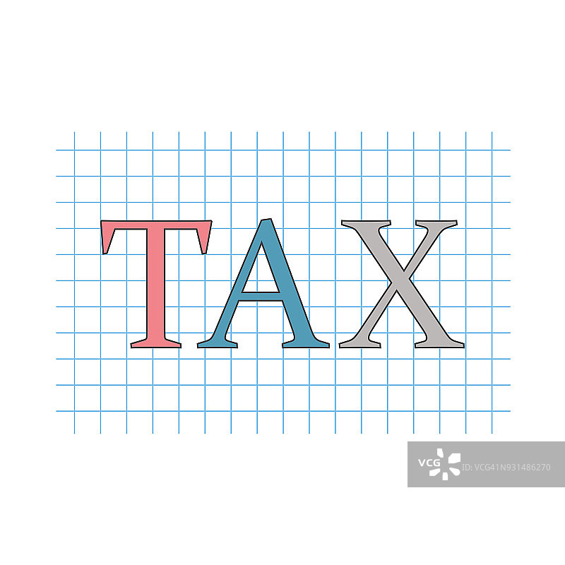 税务写在方格纸上图片素材