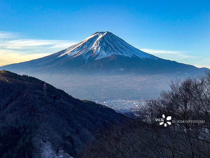 冬天的早晨富士图片素材