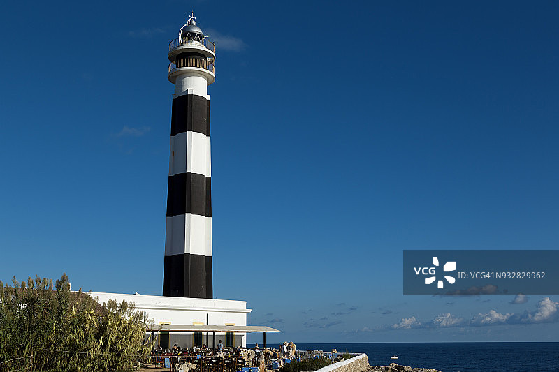 阿特鲁克斯角灯塔，米诺卡，巴利阿里群岛，西班牙图片素材