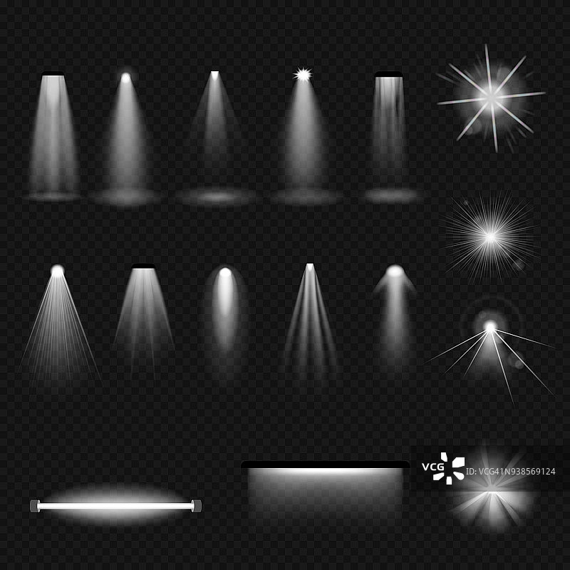 设置光源、照明:白炽灯、卤素灯、荧光灯、泛光灯、紫外线灯图片素材