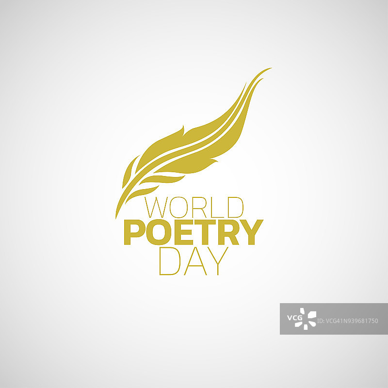 世界诗歌日标志图标设计，矢量插图图片素材