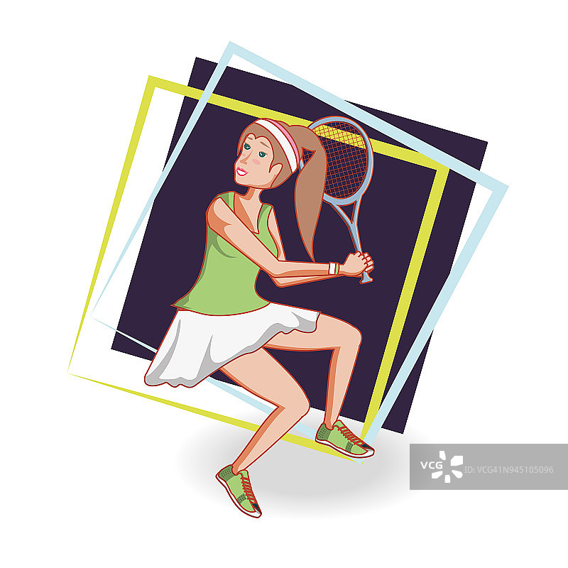 女子打网球角色图片素材
