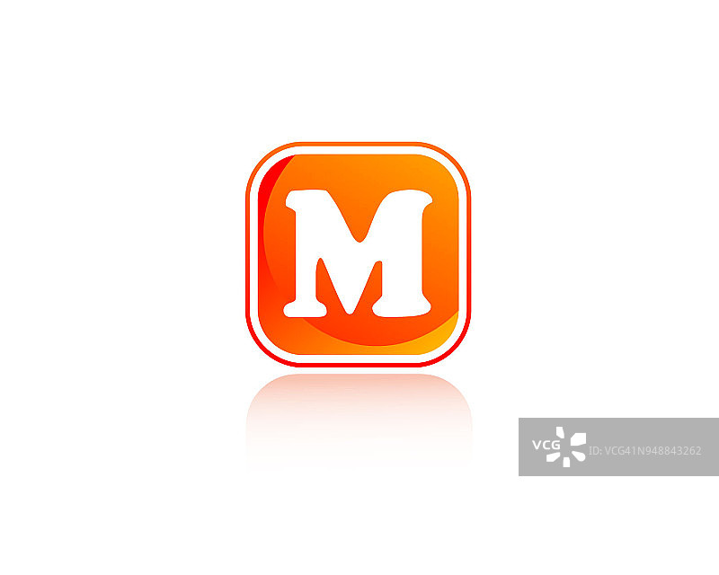 M盒子形状的字母设计图片素材