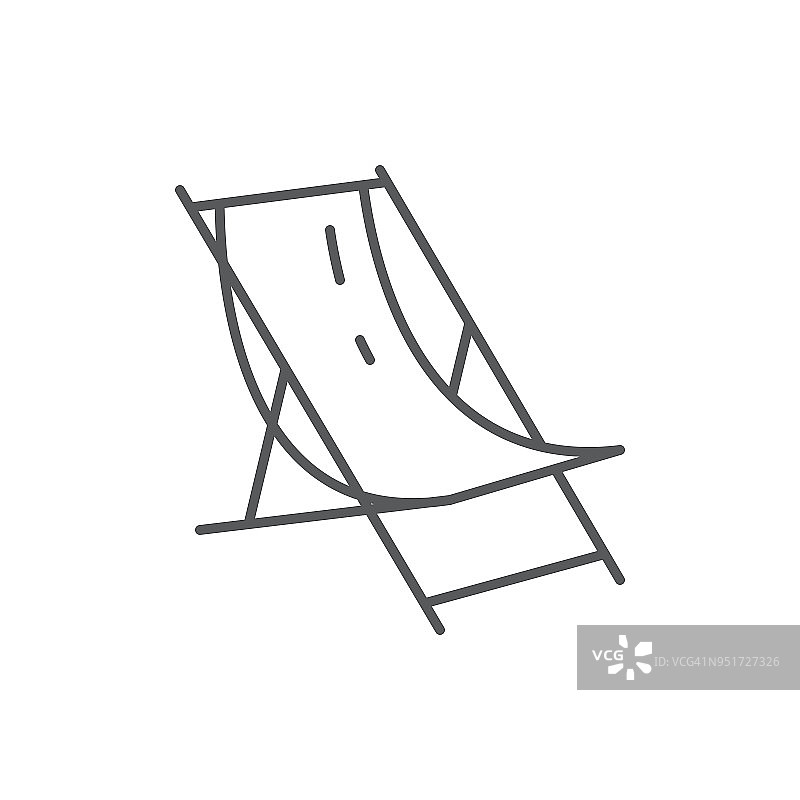 海滩休息室的夏季假期主题-可编辑的图标孤立在白色的背景。图片素材
