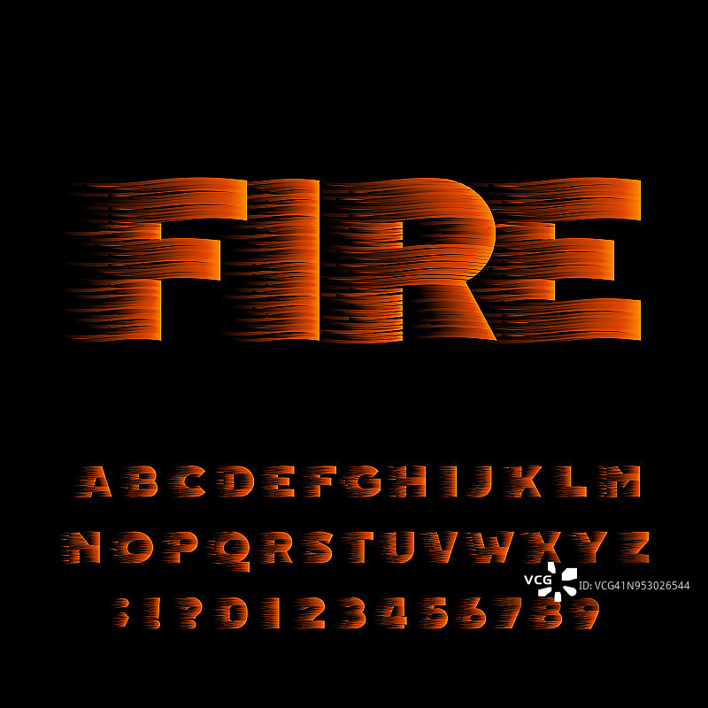 火字母字体。火焰效果加粗字体字母。图片素材