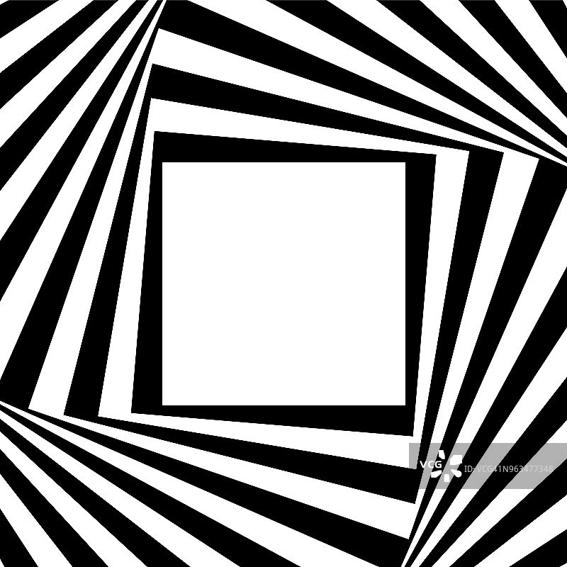白色拷贝空间上的几何旋转黑白框架图片素材