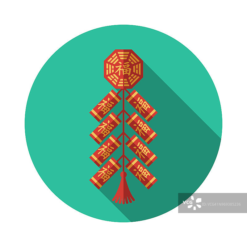 鞭炮平设计中国新年标志图片素材