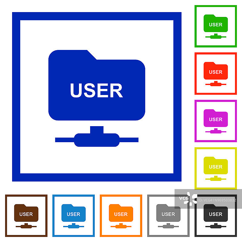 FTP认证用户名平面框图标图片素材
