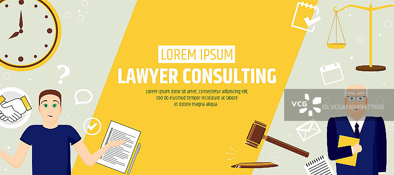 律师咨询。律师事务所或公司的横幅模板。传单法律服务图片素材