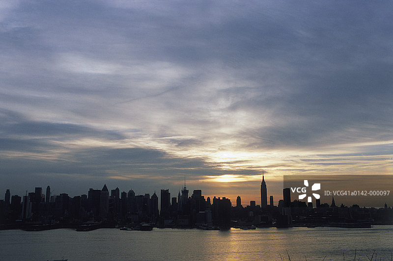 纽约天际线，日出图片素材