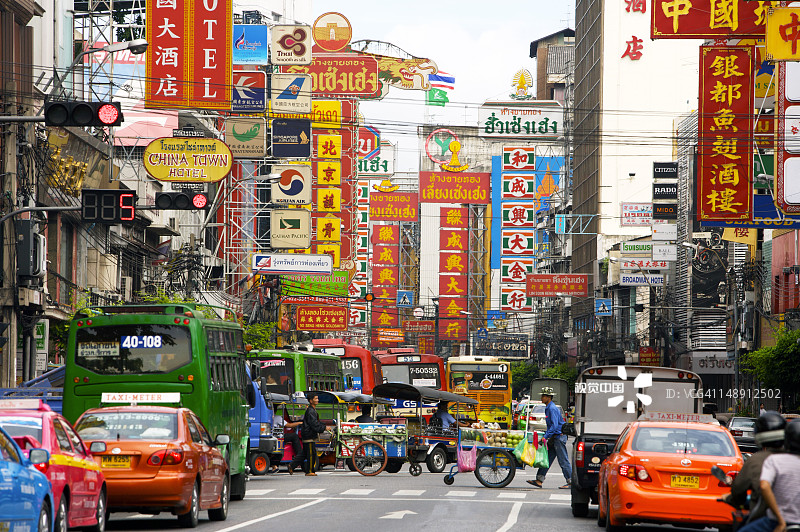 中国城的主要街道。图片素材