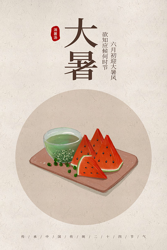 中国风24节气大暑美食海报图片素材