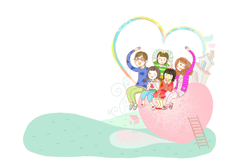 幸福家庭插图图片下载