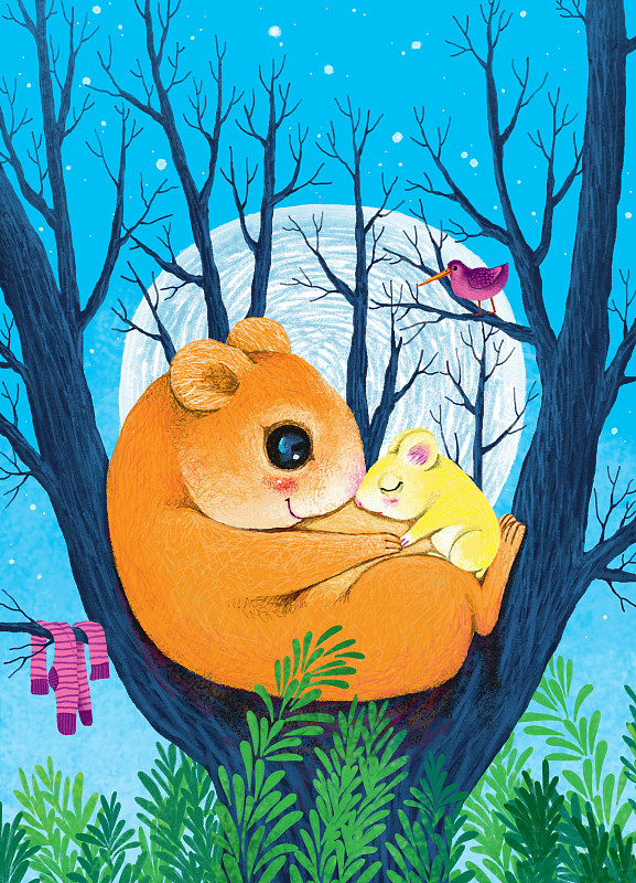 动物大世界插画系列-树杈上的仓鼠下载
