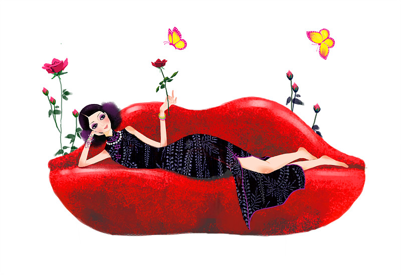 花样年华古典时尚美女系列-躺在沙发上的女人图片下载