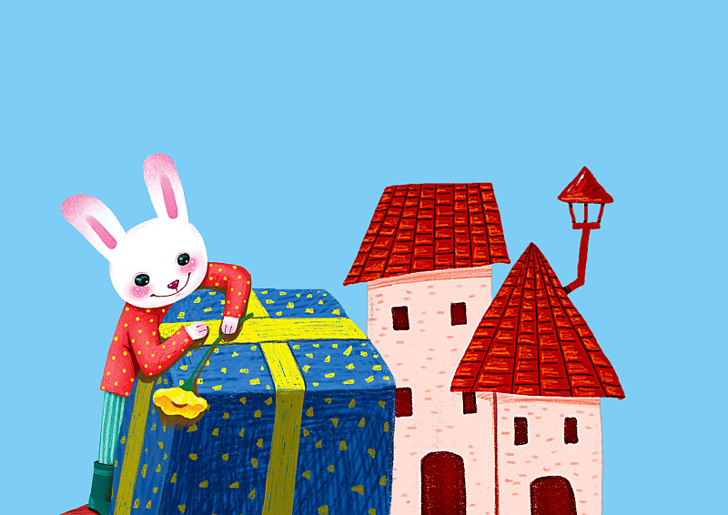 背景分离动物系列组图共3000多幅-小兔子的大礼物图片下载