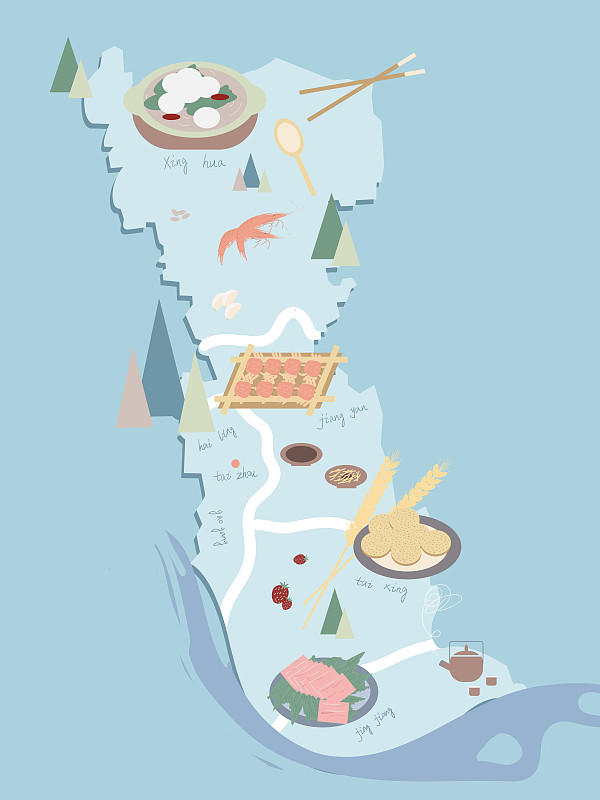 泰州美食地图图片素材
