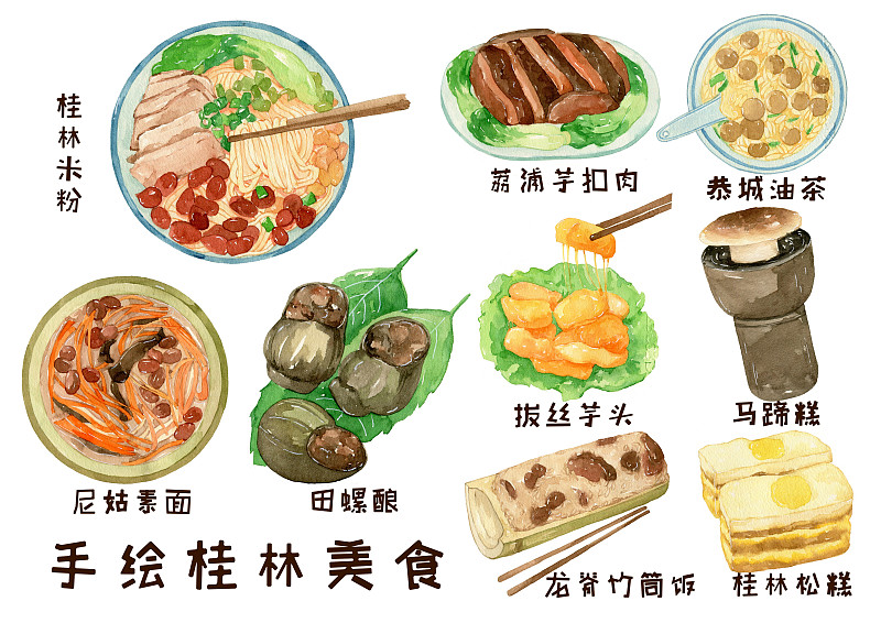 桂林美食简笔画图片
