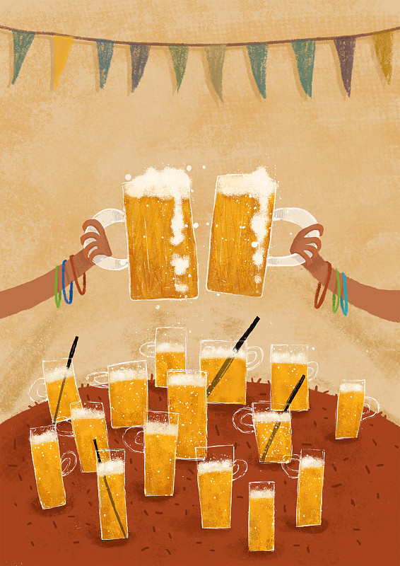 海报啤酒插图图片下载