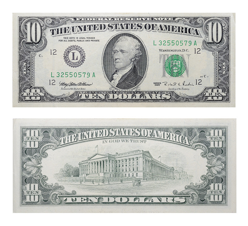 美钞正反面图片