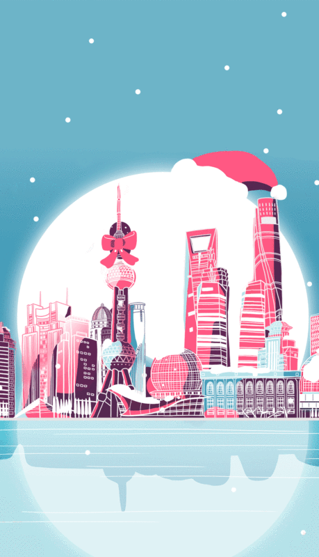 上海城市建筑圣诞节图片素材