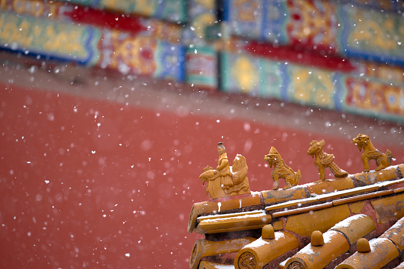 北京冬天故宫的雪图片下载