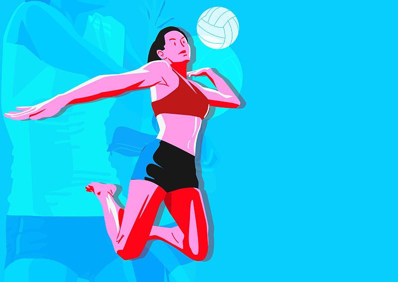 女性健身运动的彩色背景插图011图片下载