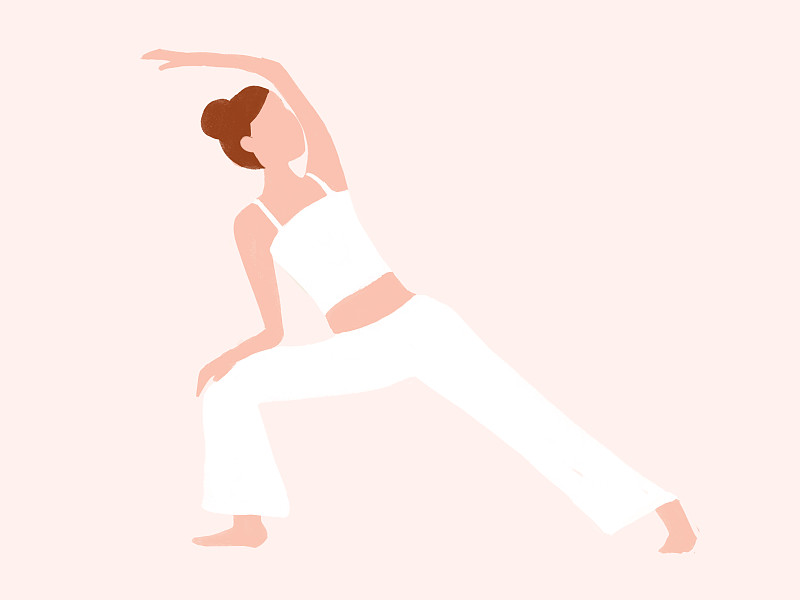 女性在做瑜伽锻炼素材插画下载
