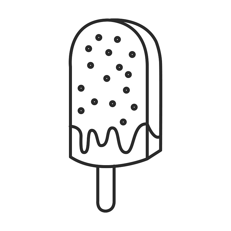 冰淇淋上的棍子涂鸦手绘线图片