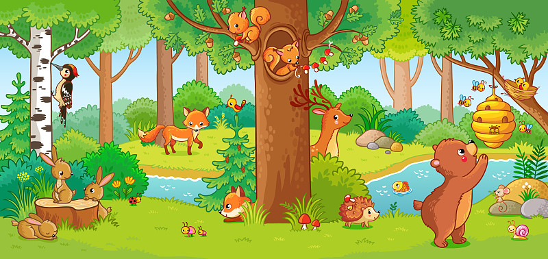 森林动物动画片图片