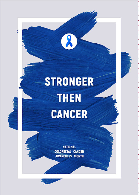 对结直肠癌的认识，创造性的灰色和蓝色图片素材