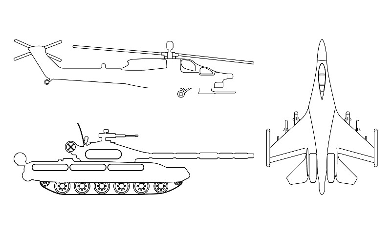 坦克剪影军事装备图标