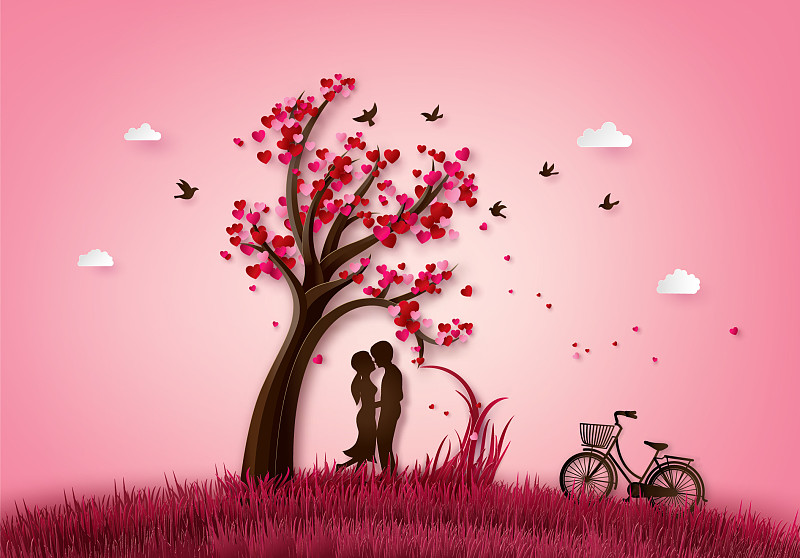 爱情象征两棵树的图片图片