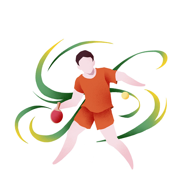 项目兵乓球体育运动扁平化图标白色背景图片素材