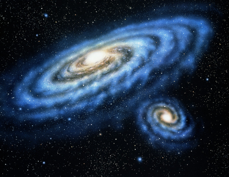 空间中的螺旋星系图片下载