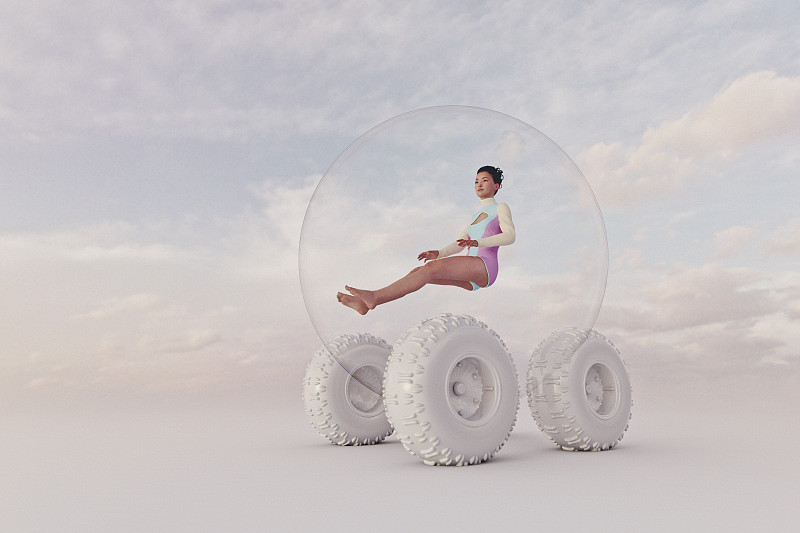未来的球形四轮汽车图片下载