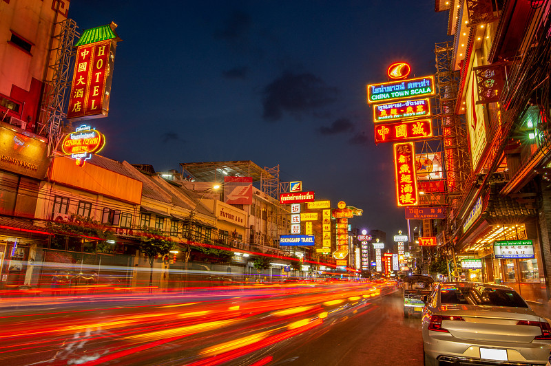 泰国曼谷唐人街著名的街头小吃和世界旅游地标。图片素材