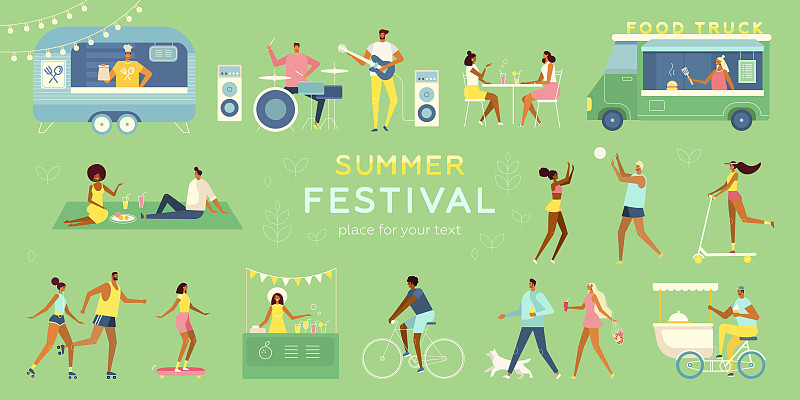 Summer festival. Vector poster图片素材