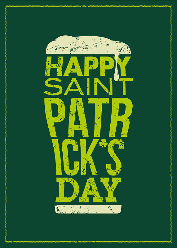 圣帕特里克节-啤酒杯概念口号背景-插图图片下载
