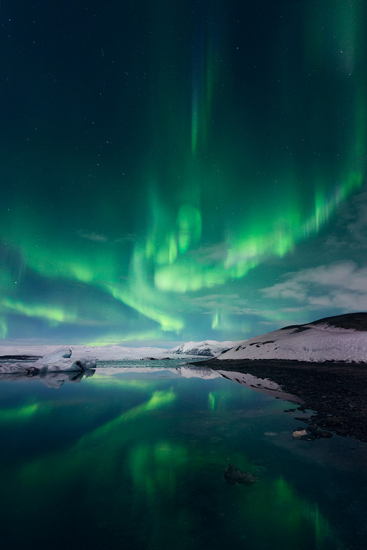 冰岛的北极光图片素材