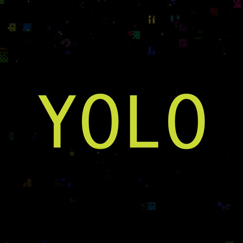 YOLO黄色文字动画黑色背景图片下载