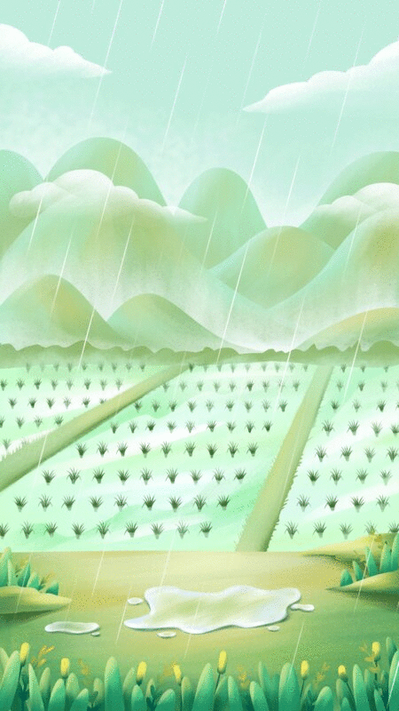 中国传统文化之24节气之春季谷雨插画下载