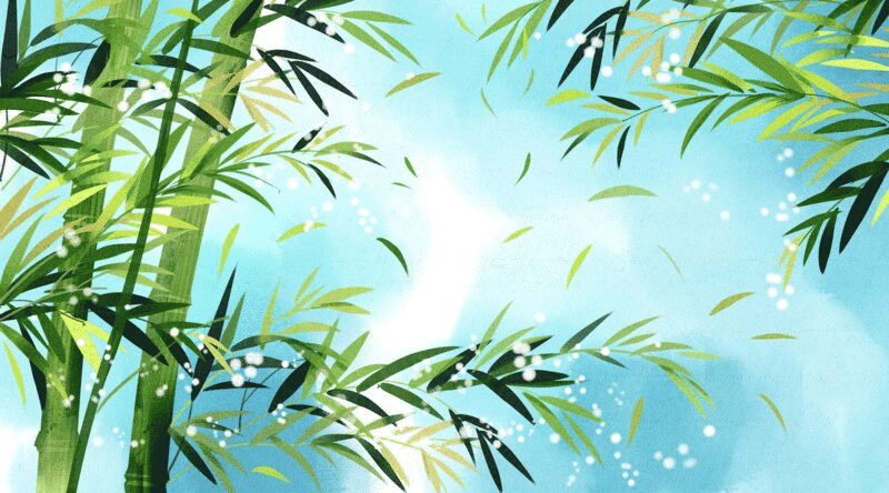水彩风格植物竹子插画动图图片下载