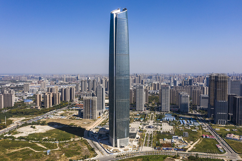 武汉中心 商务区建筑群 航拍图片素材